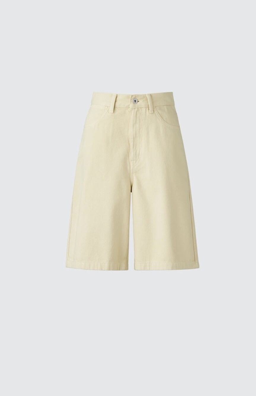 Uniqlo U Denim Half Shorts Jean Jorts Beige 29 Women’s New Y2K Style